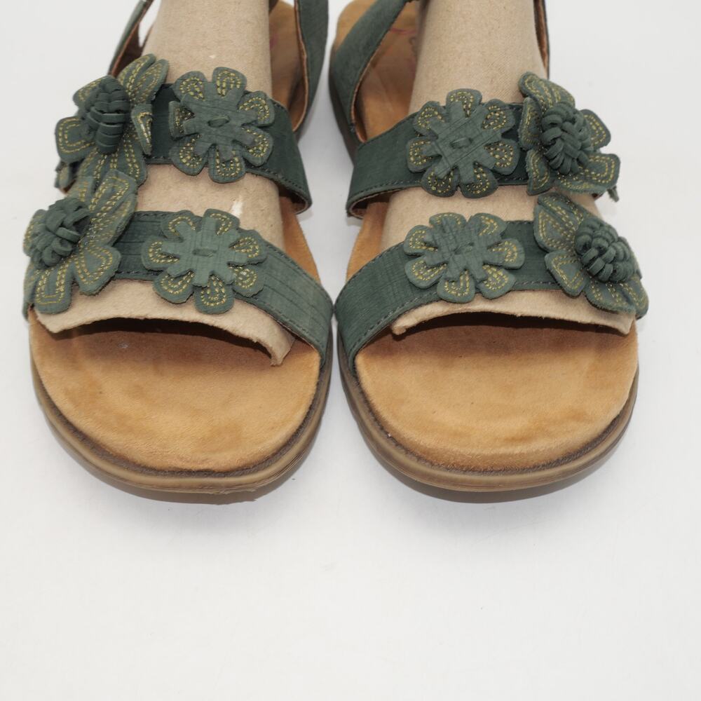 NEW Comfotiva Women's 8.5 Sandals Green Flowers Leather  Buckle - Picture 8 of 12